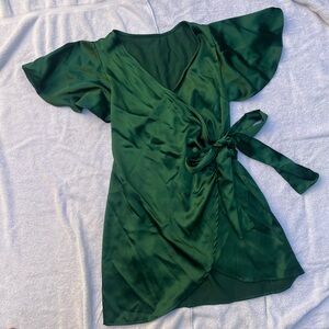 Elegant Green Wrap Dress size Small